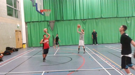 SHOOTING HOOPS: Players working on their shooting techniques